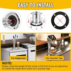 3 Tap Beer Tower, Self-Closing Draft Beer Tap Tower Dispenser Kit