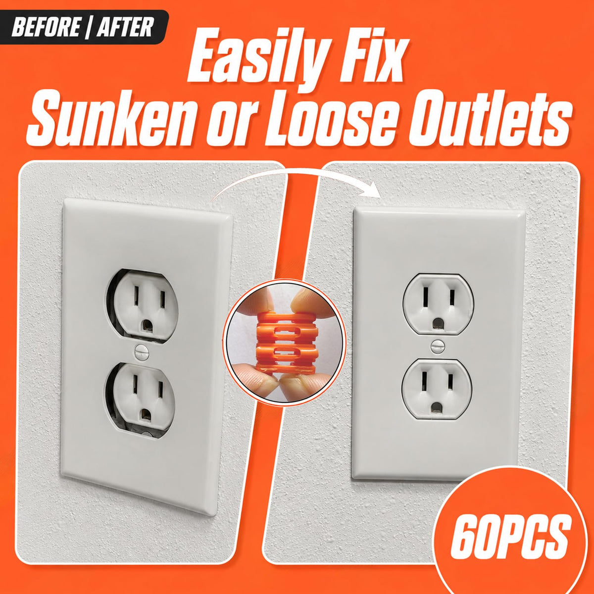 Upitry Outlet Spacers for Electrical Box: 60Pcs Stackable Extender Shims
