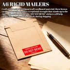 5x7" Rigid Mailers, Brown Kraft, A6 Self Seal, 100 Pcs