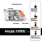 Headlight Assembly Compatible with 2009-2018 Dodge Ram 1500