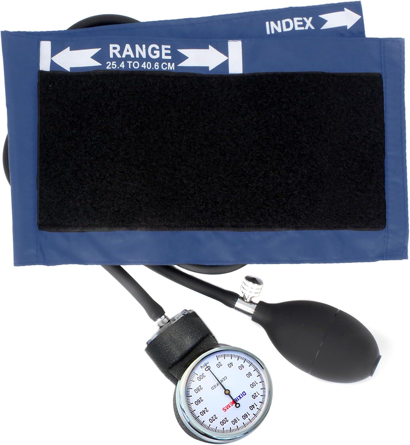 Deluxe Aneroid Sphygmomanometer Blood Pressure Set W/Adult Cuff, Carrying Case and Calibration Tool - Navy