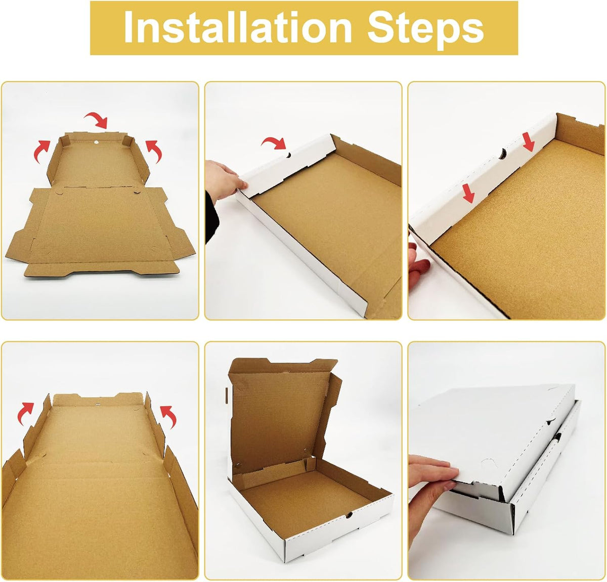 Pizza Boxes 12 x 12 x 2 （12 Pack） Ventilated and durable,Suitable for pizza, cookies, cakes, or food delivery