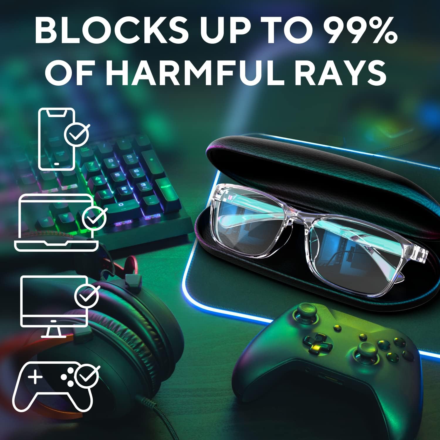 Stylish Blue Light Blocking Glasses for Women & Men – Helps Reduce Glare & Digital Eye Strain from Computers, Phones