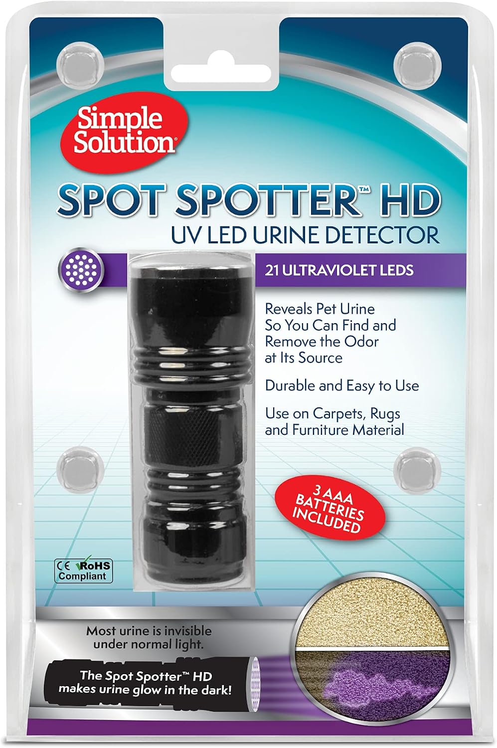 UV Urine Detector, Pet Stain Blacklight, 1 Count