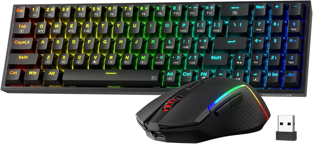 S136 Combo, K628 PRO 75% Wireless Gaming Keyboard + 7200 DPI Mouse