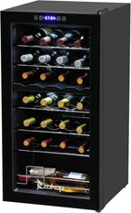 28-Bottle Dual Zone Compressor Wine Cooler, Freestanding Mini Fridge