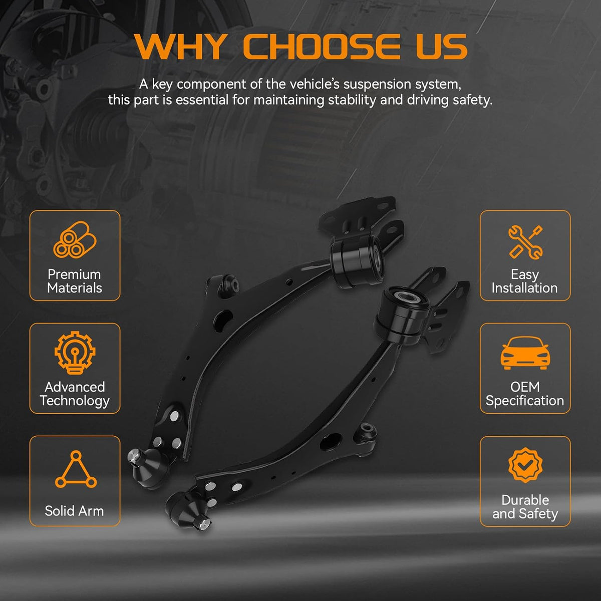Front Lower Control Arm & Pre-Assembled Ball Joint Compatible with Ford Escape 2013-2018