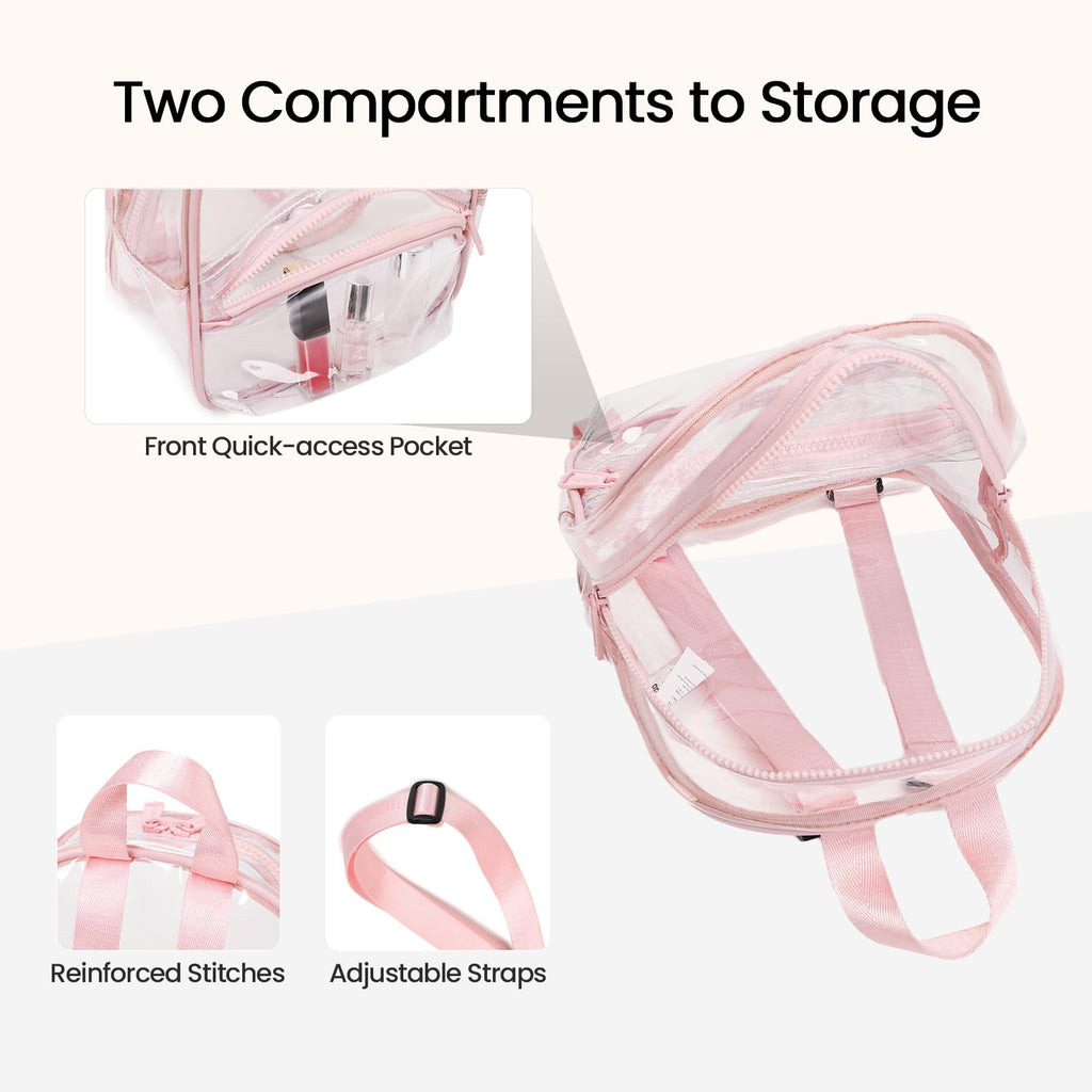Clear Bag for Stadium Events Transparent Mini Backpack for Women