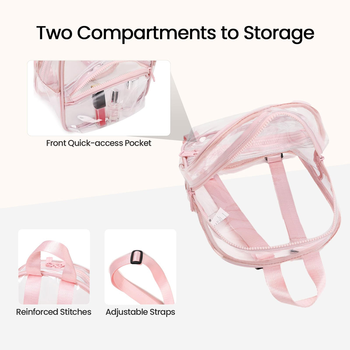Clear Bag for Stadium Events Transparent Mini Backpack for Women