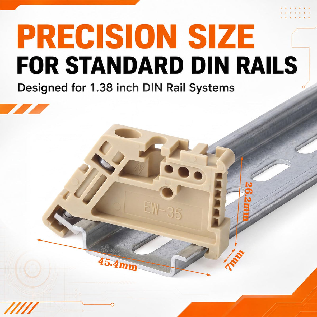 Konohan 30 Pcs Din Rail Terminal Block Rail-Type End Stopper Bracket