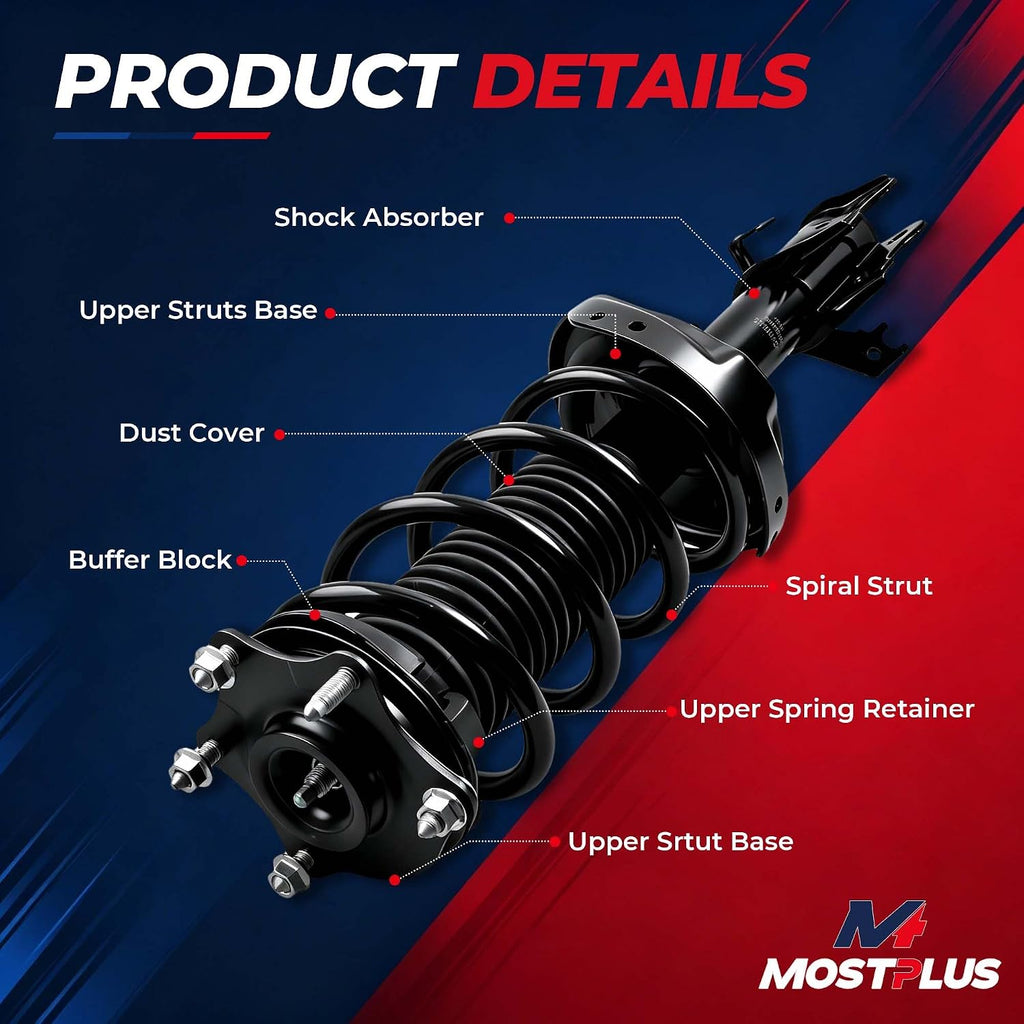 MOSTPLUS Front Complete Struts Assembly Compatible for 2014 Ford F150 F-150 4WD Struts w/Coil Spring 172652L 172652R Pair