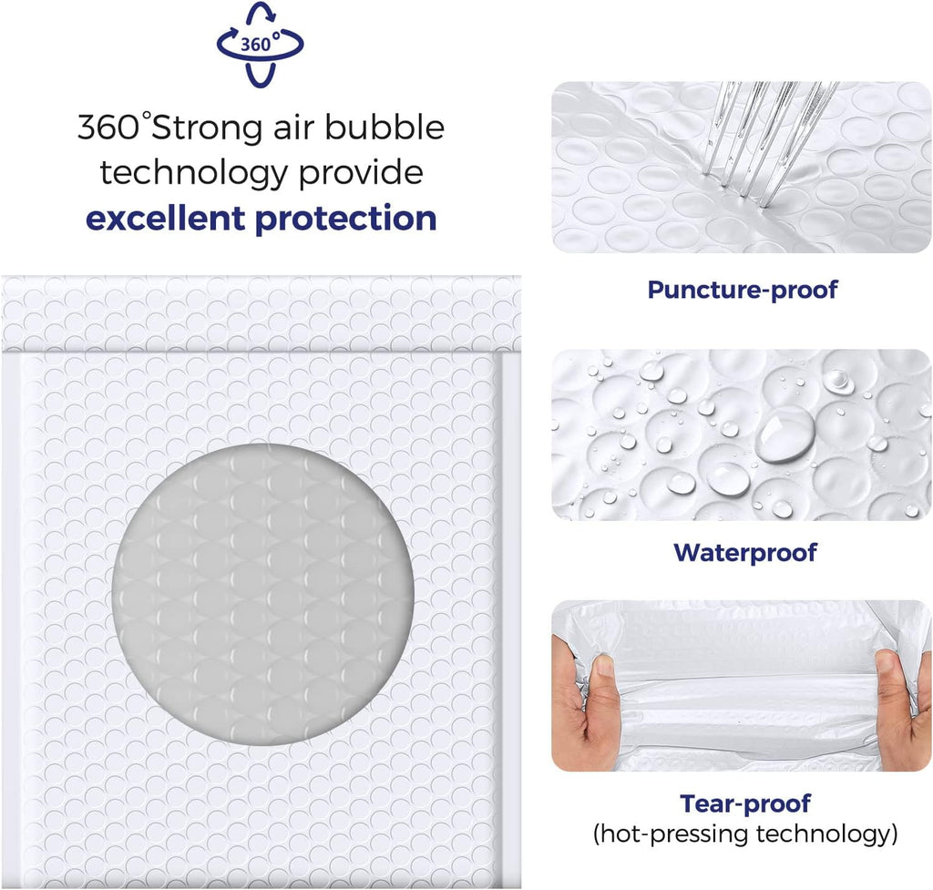 Bubble Mailers 8.5x12" 25 Pack Self-Seal Adhesive Padded Envelopes