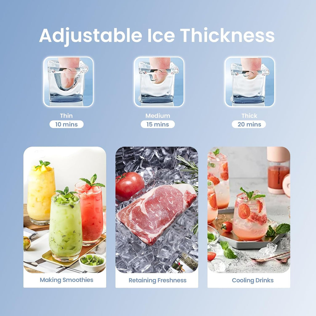 Commercial Ice Maker Machine, 100 lbs/24H with 29 lbs Ice Bin