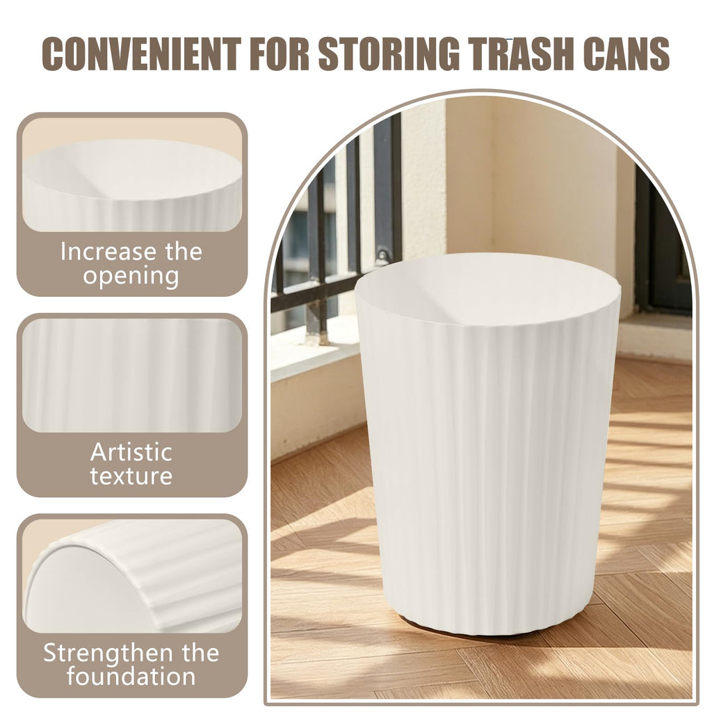 Grip Trash Can - Small Waste basketbin - 2 Gallon- for Office,Home,Bathroom,Kitchen - Beige