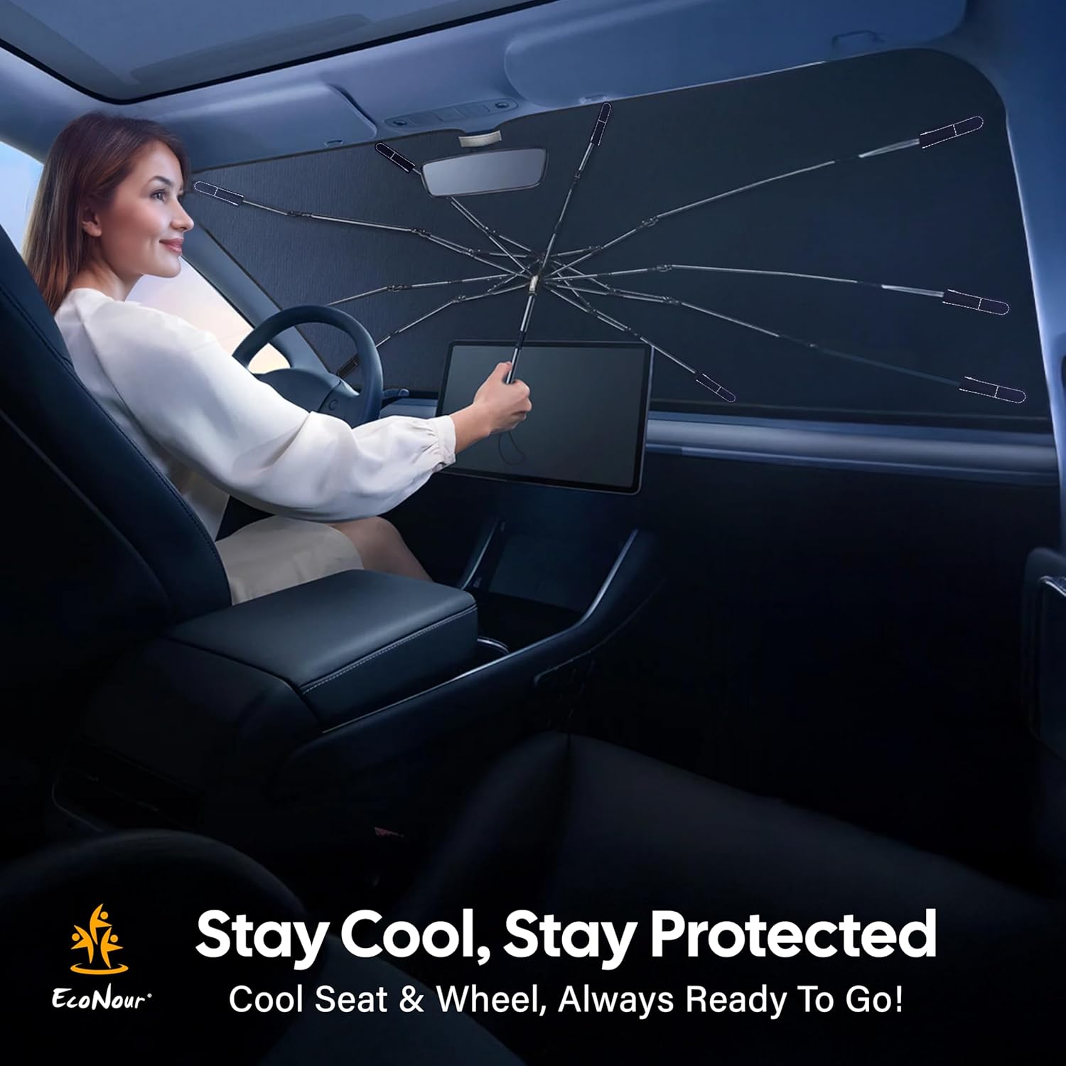 Windshields Sun Shade Umbrella for Car | Medium Foldable Car Sunshade | UV & Heat Protection Front Window Sun Shield