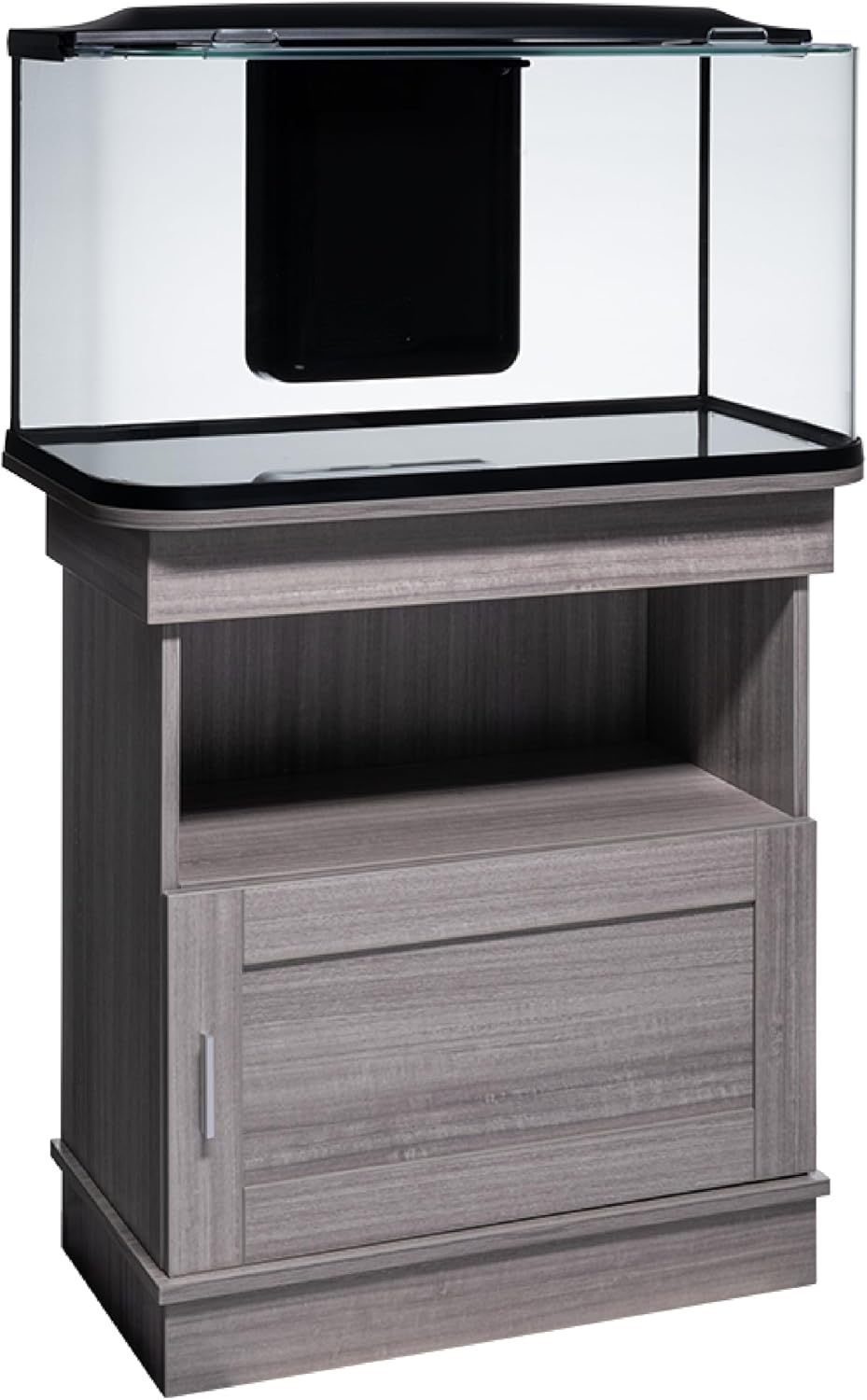 Aquarium Stand, 20 Gallons, Features Enclosed Storage Area, Display Area, Back Panel Cutout, Modern Farmhouse Look.