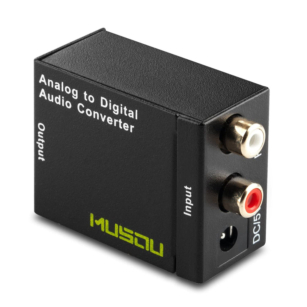 RCA Analog to Digital Optical Toslink Coaxial Audio Converter Adapter with Optical Cable