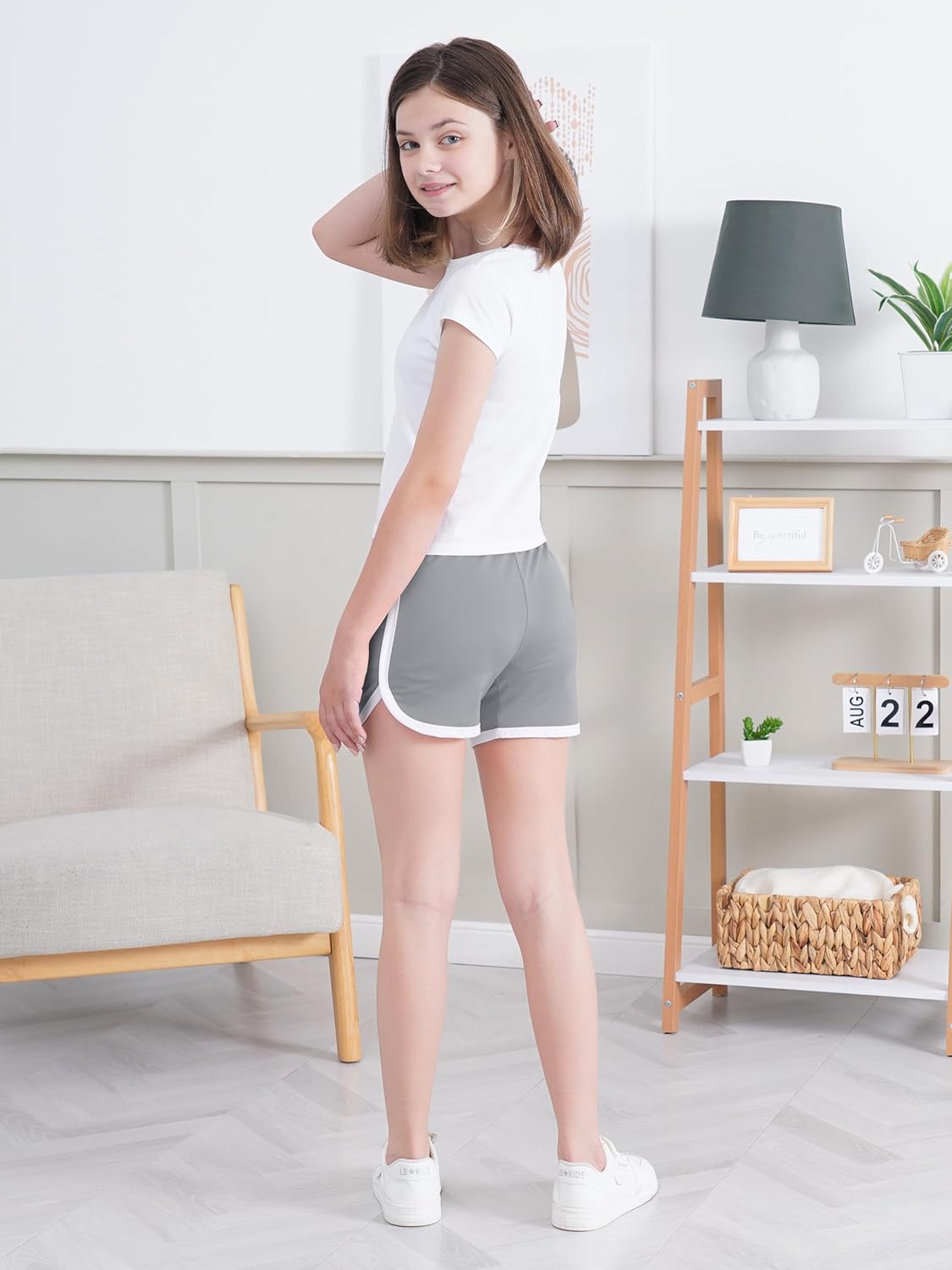 4 Packs Girls Athletic Shorts Toddler Soccer Running Active Dolphin Dry-Fit Kids Gym Workout Performance Shorts