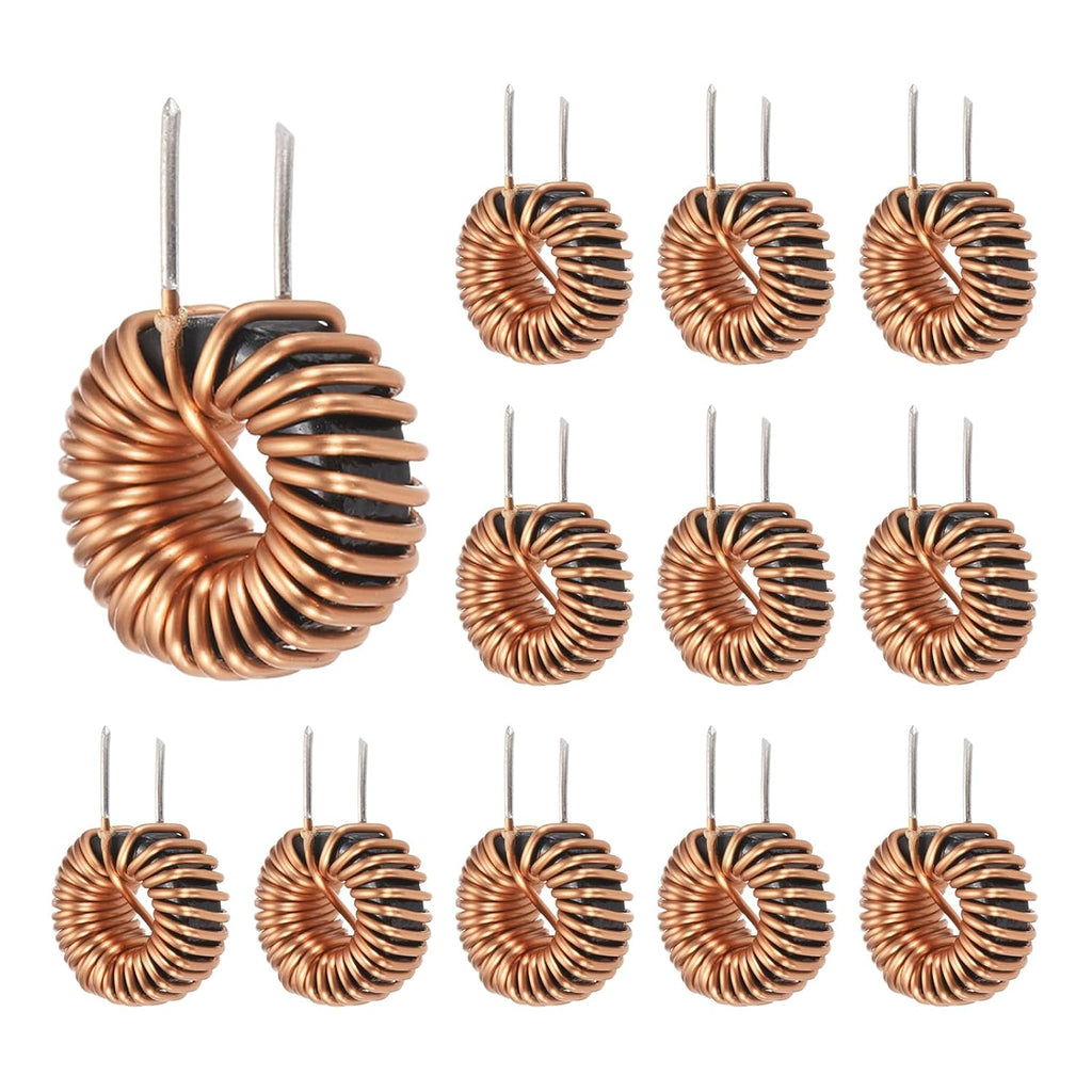 MECCANIXITY 12pcs Toroid Core Inductor 100uH 9A Magnetic Coil 0.79"OD