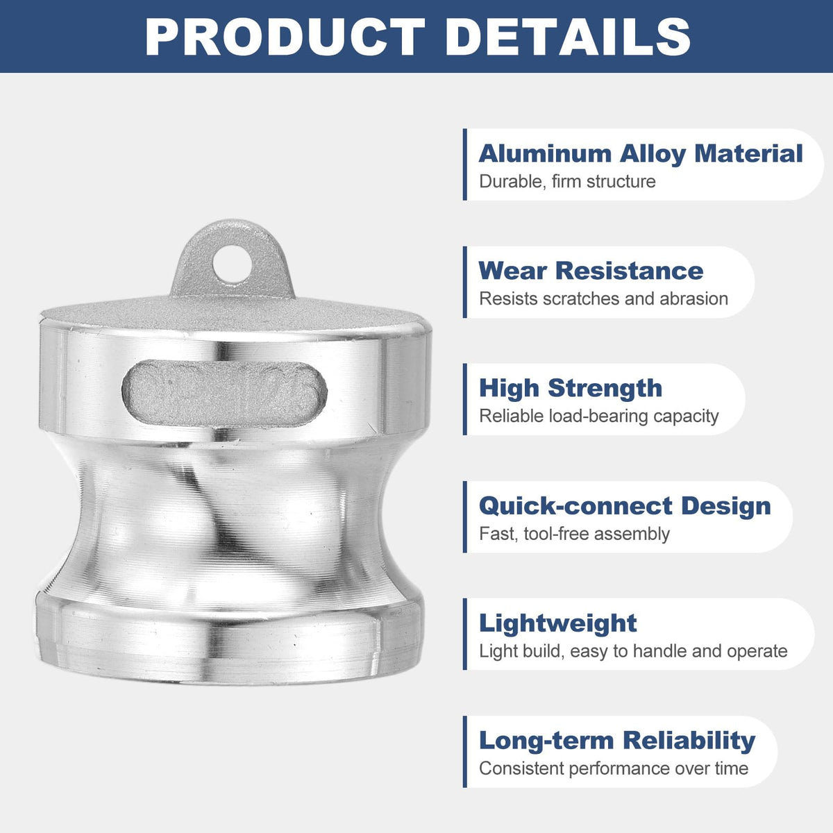 Kozelo Type DP 1-1/4" Aluminum Dust Plug Cam Lock Hose Fitting