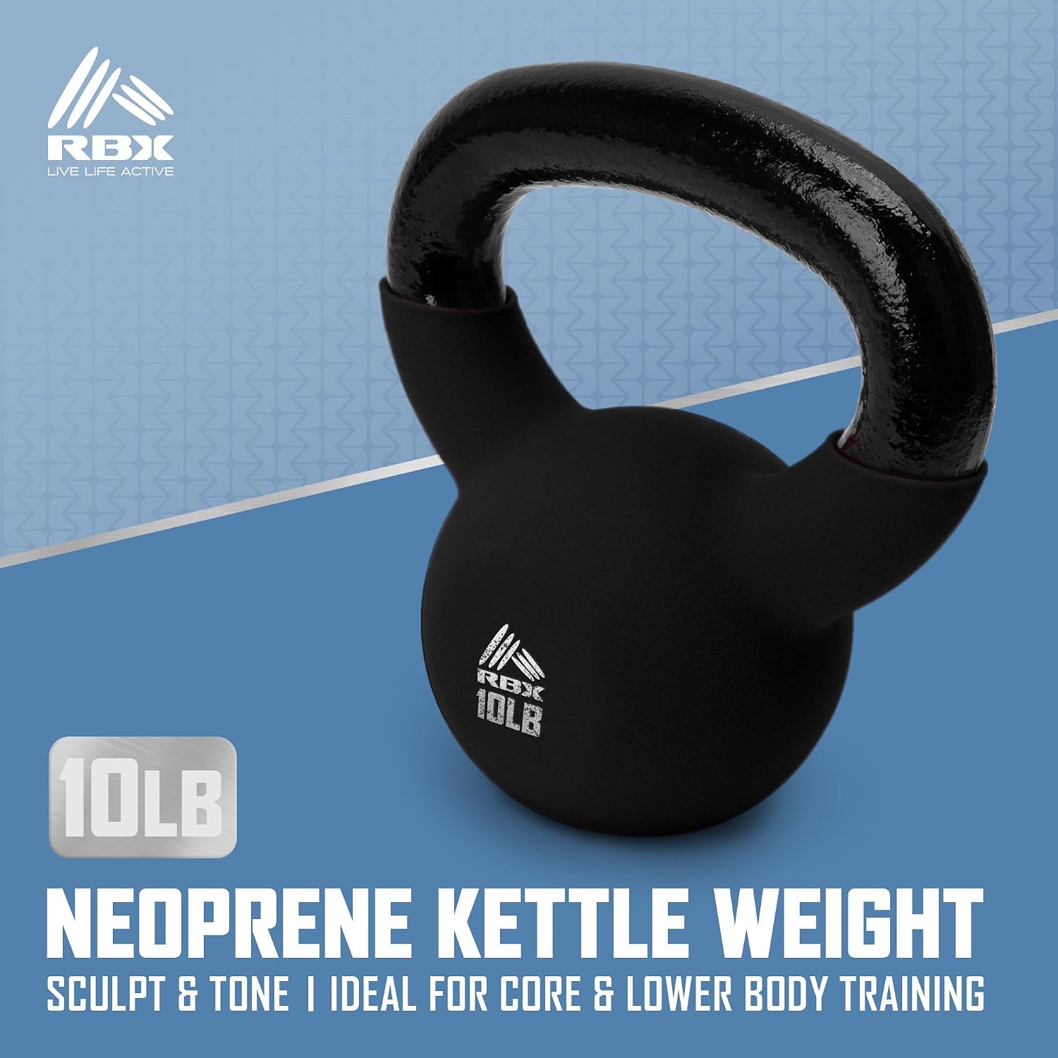 Neoprene Kettlebell, Wide Handle, Iron Core, Flat Bottom, Great for All Fitness Levels