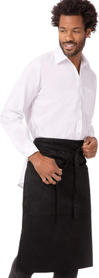 Unisex Reversible Server Apron, Black, One Size
