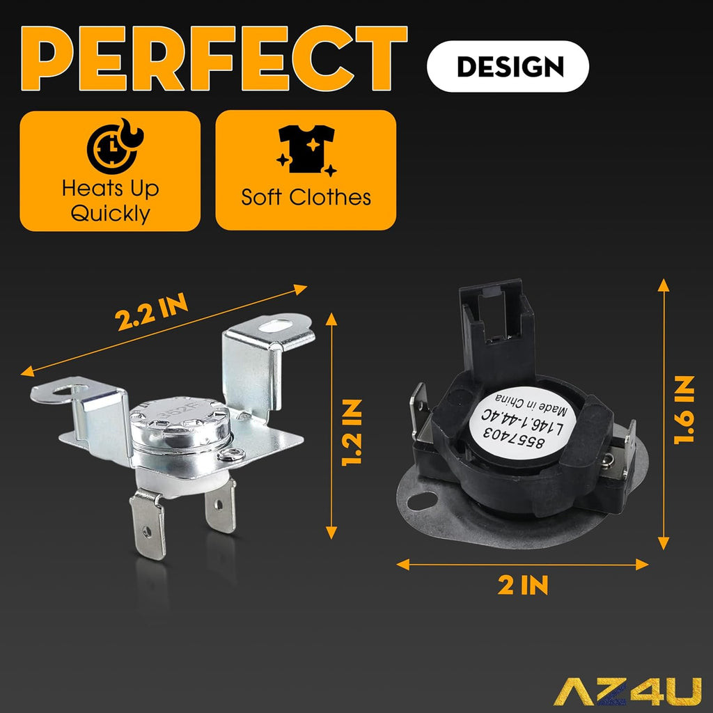 AZ4U wp8557403 Part Number 8557403 Dryer Thermostat Kit, 8318314 280148 Dryer Thermal Cut-Off & High Limit Thermostat Replace Thermal Fuse 280148VP For Whirlpool, Maytag thermostat 8557403, Kenmore