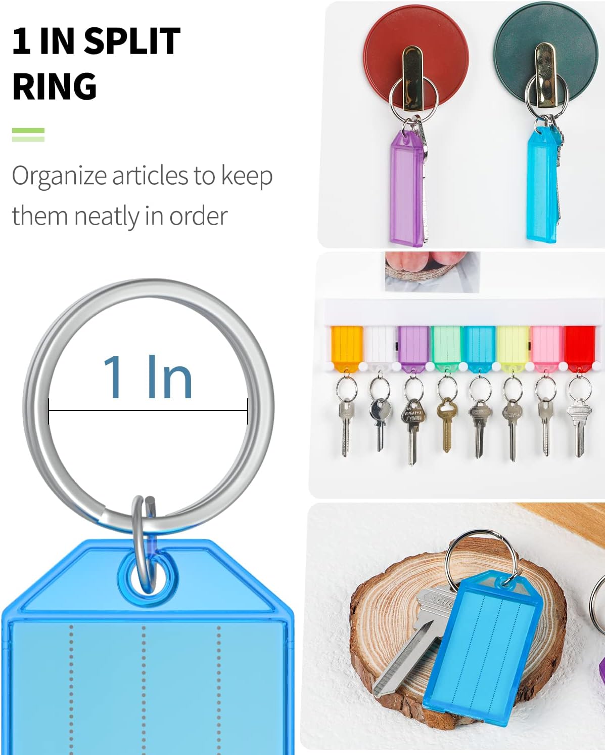 2 Pack Key Tag Rack, Slot Style Wall Mount Key Holder | Plastic Slot-Style Wall Rack Keeps Labeled Keys Organized