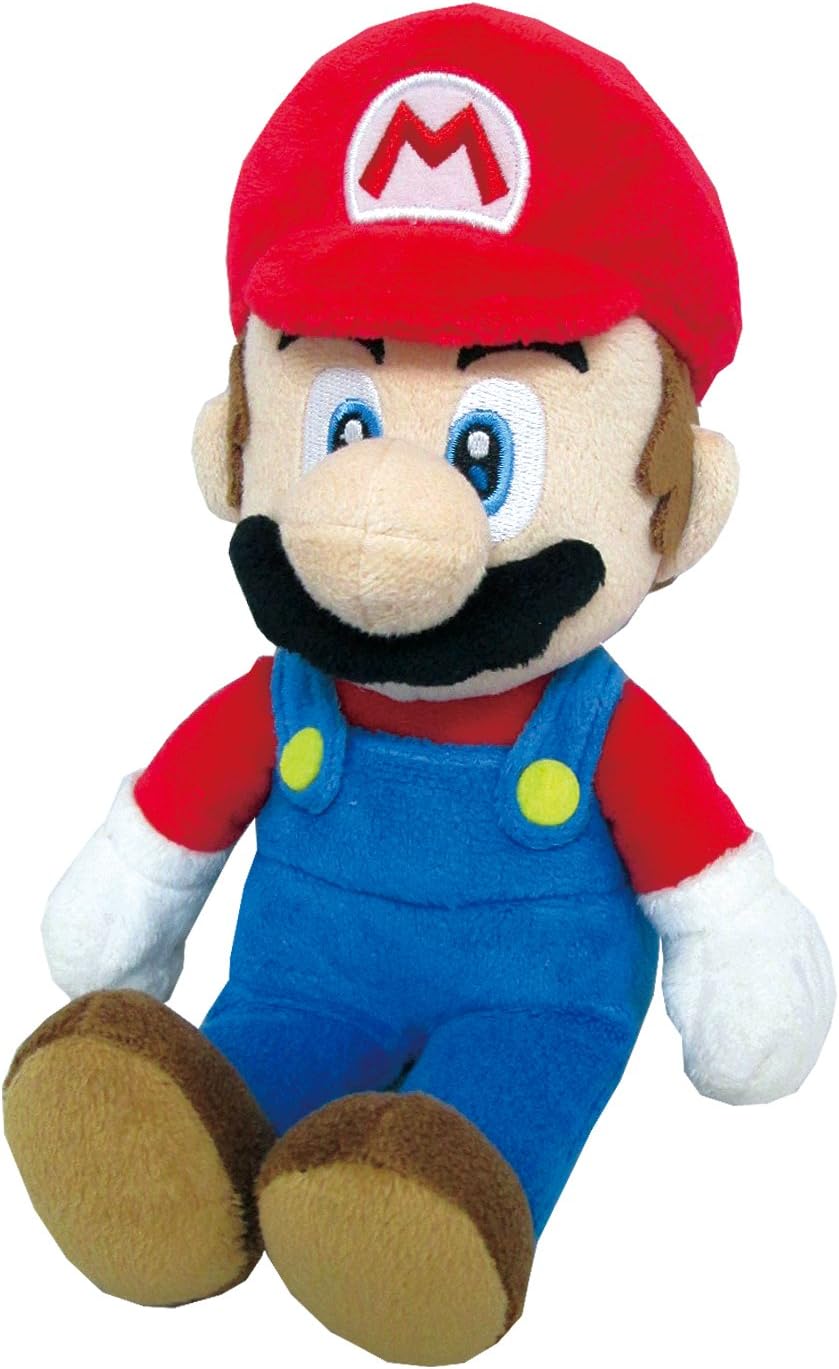 Super Mario All Star Collection 1414 Mario Stuffed Plush, Multicolored,9.5"