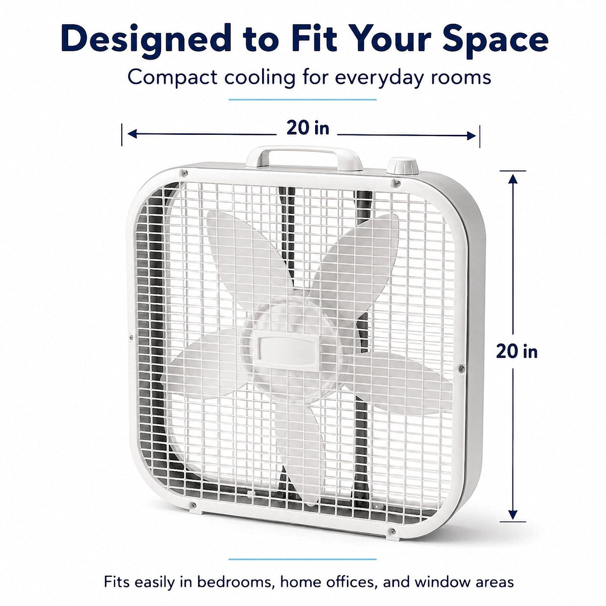 20-Inch 3-Speed Box Fan, Up to 1,710 CFM, Weather-Resistant Motor