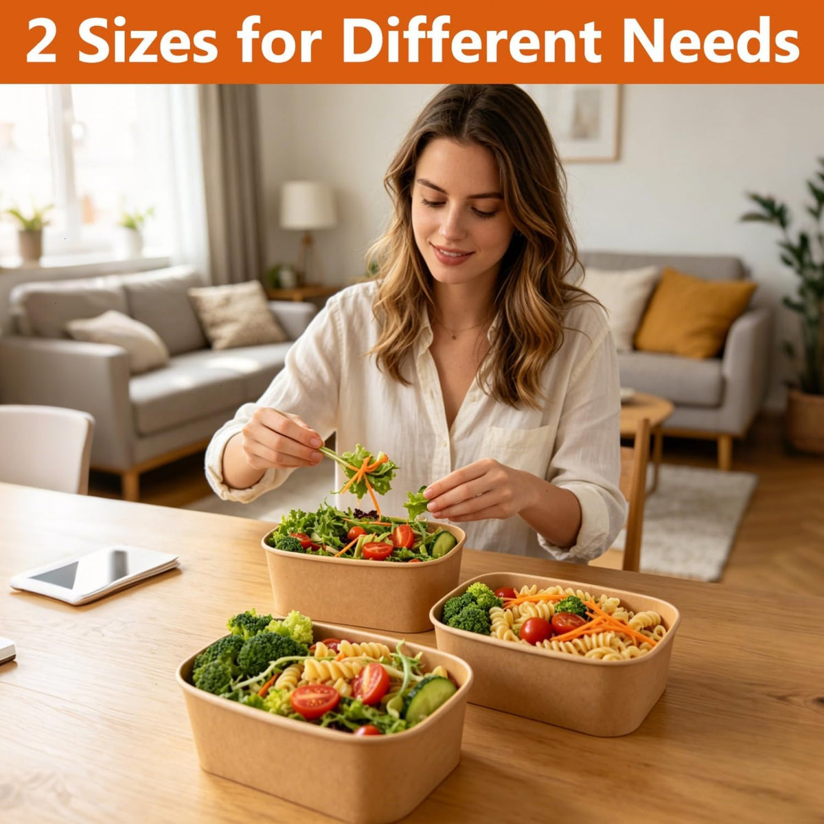 50 Pack Disposable Meal Prep Containers with Lids 34oz 25oz