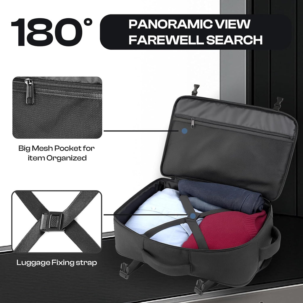 Roomy Travel Backpack, Expandable 40L-50L Carry On Backpack For 17.3" Laptop,TSA Flight Approved Business Travel