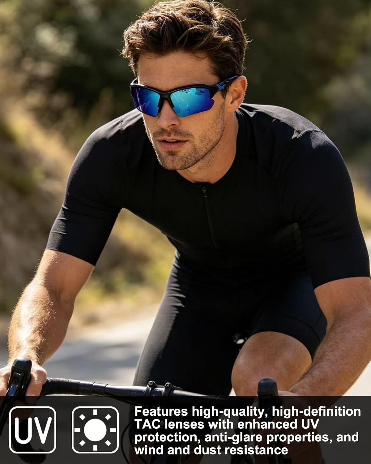 4 Pairs Cycling Glasses UV Protection Sports Sunglasses For Men Women