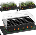 3 Set 60-Cell Seed Starter Kit with Domes, Cell Trays and Heat Mats | Cloning, Propagation and Germination Station