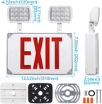 LEONLITE Wet Location LED Exit Sign with Emergency Lights White