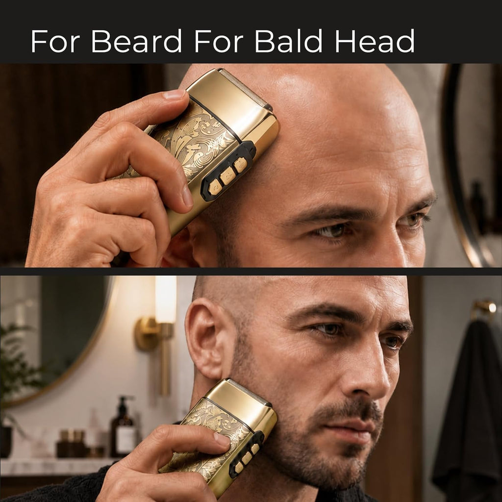 Foil Shaver for Men, Electric Razor, Face Shaver | Handles 1–2 mm Stubble, 3-Speed Motor for Coarse Thick Hair, Works