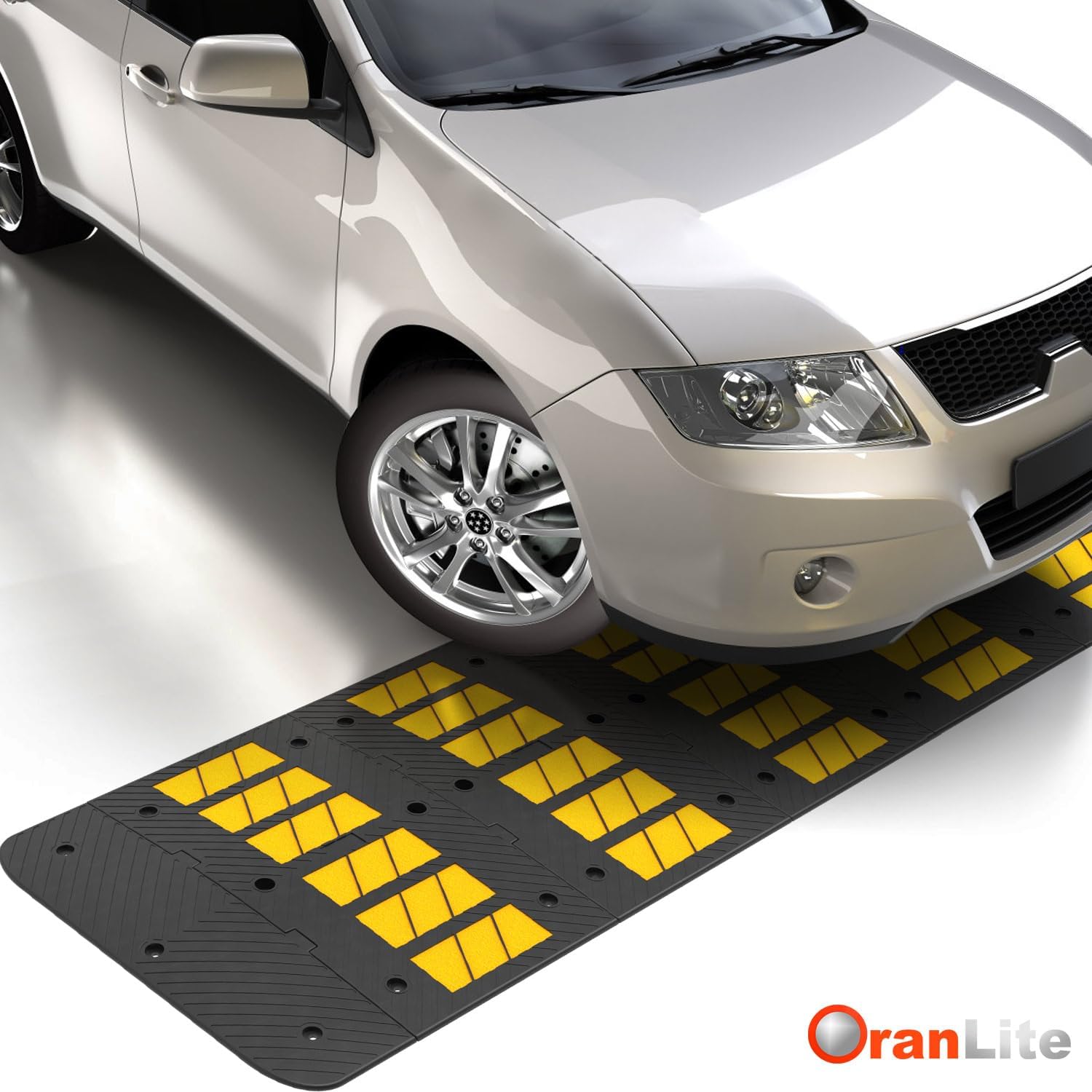 35" inch Width Speed Humps Rubber Speed Bumps for Saftey Combinable High Visibility Durable Ramps, Garage Speed Bump