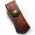 Leather Knife Sheath,Carry Snap Case for Pocket Folding Knife Waist Pouch EDC Holster Belt Loop Brown Outdoor Hunting