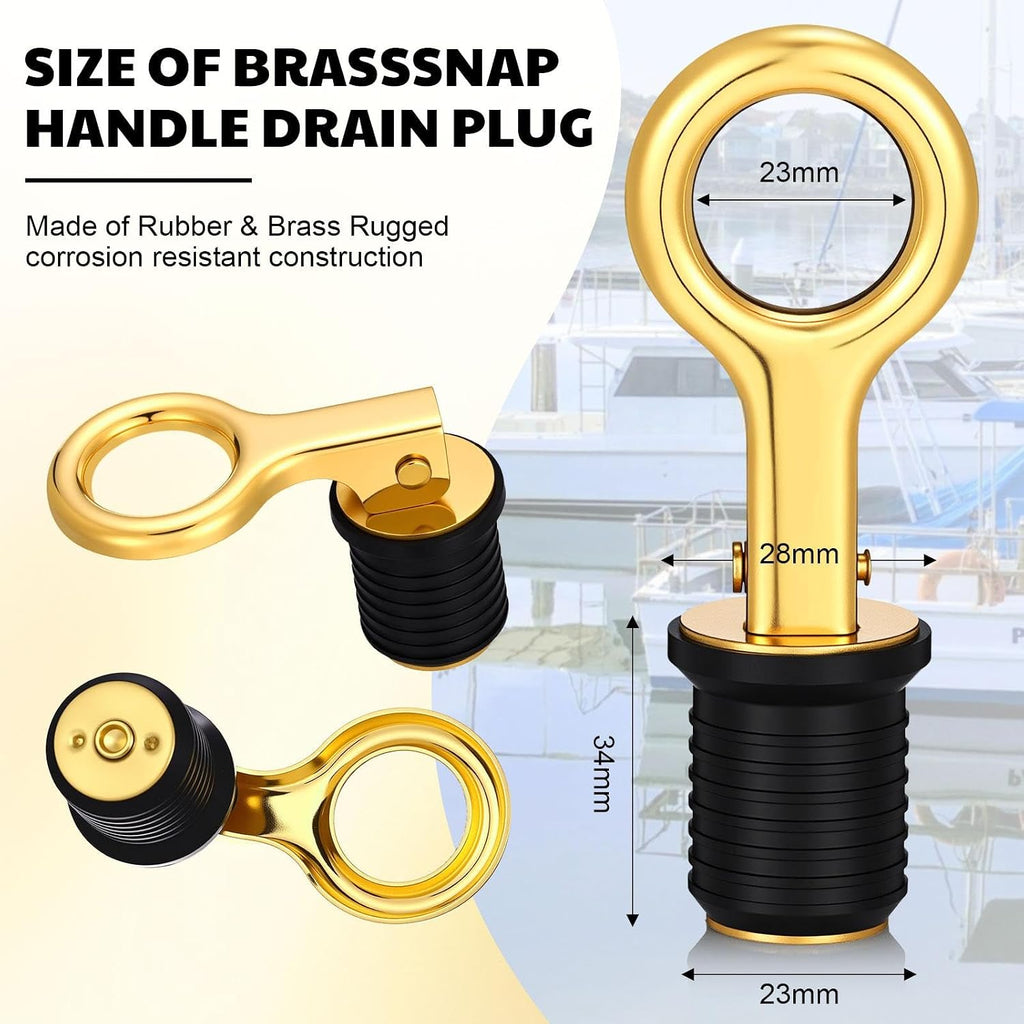 Honoson 2 Pcs Boat Drain Plug Brass 1 Inch for Drains