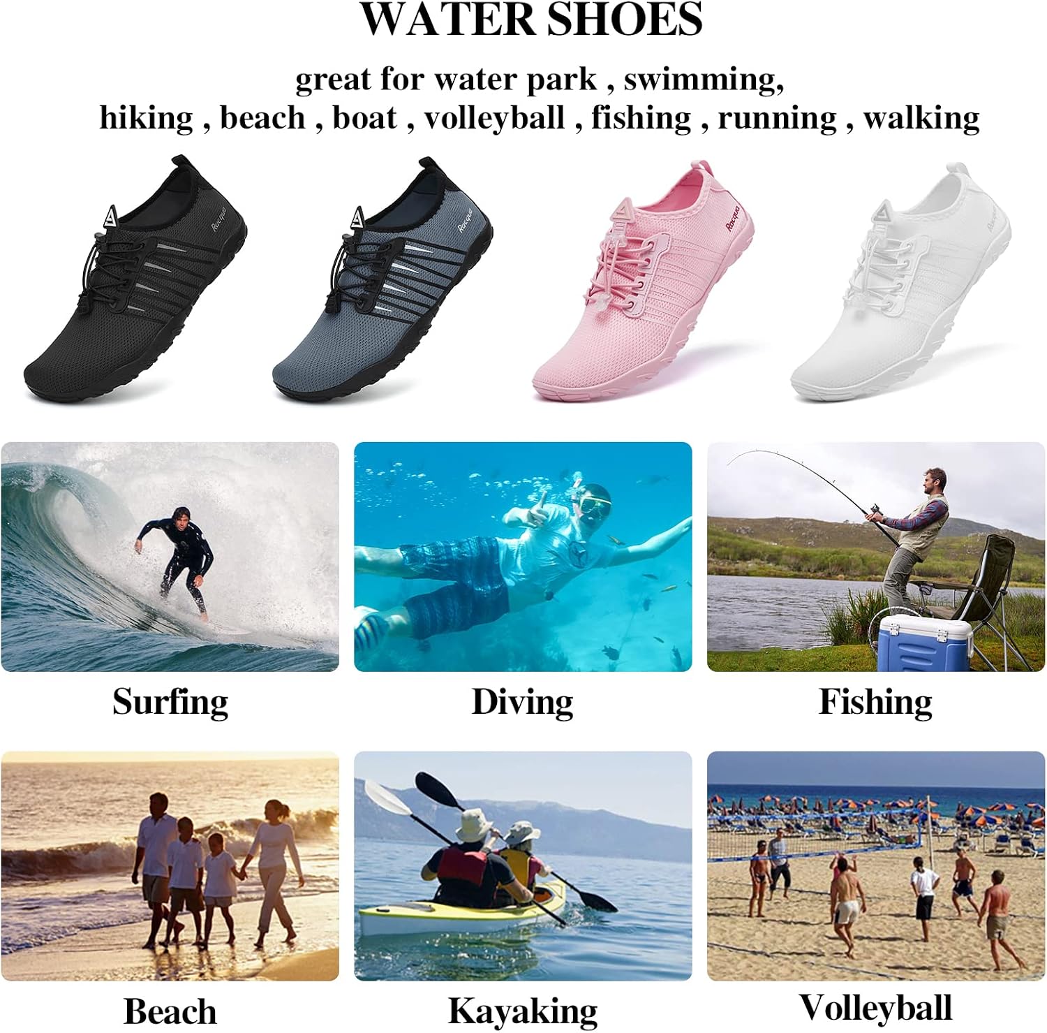 Water Shoes Quick Dry Barefoot Water Aqua Sport Beach Pool Swim Surf Diving for Men Women