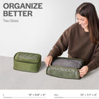 Compression Packing Cubes for Travel, 2-Pack, Olive