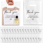 200 Pcs Clear Plastic Shopping Bags Die Cut Handle, 12 x 9 Inches