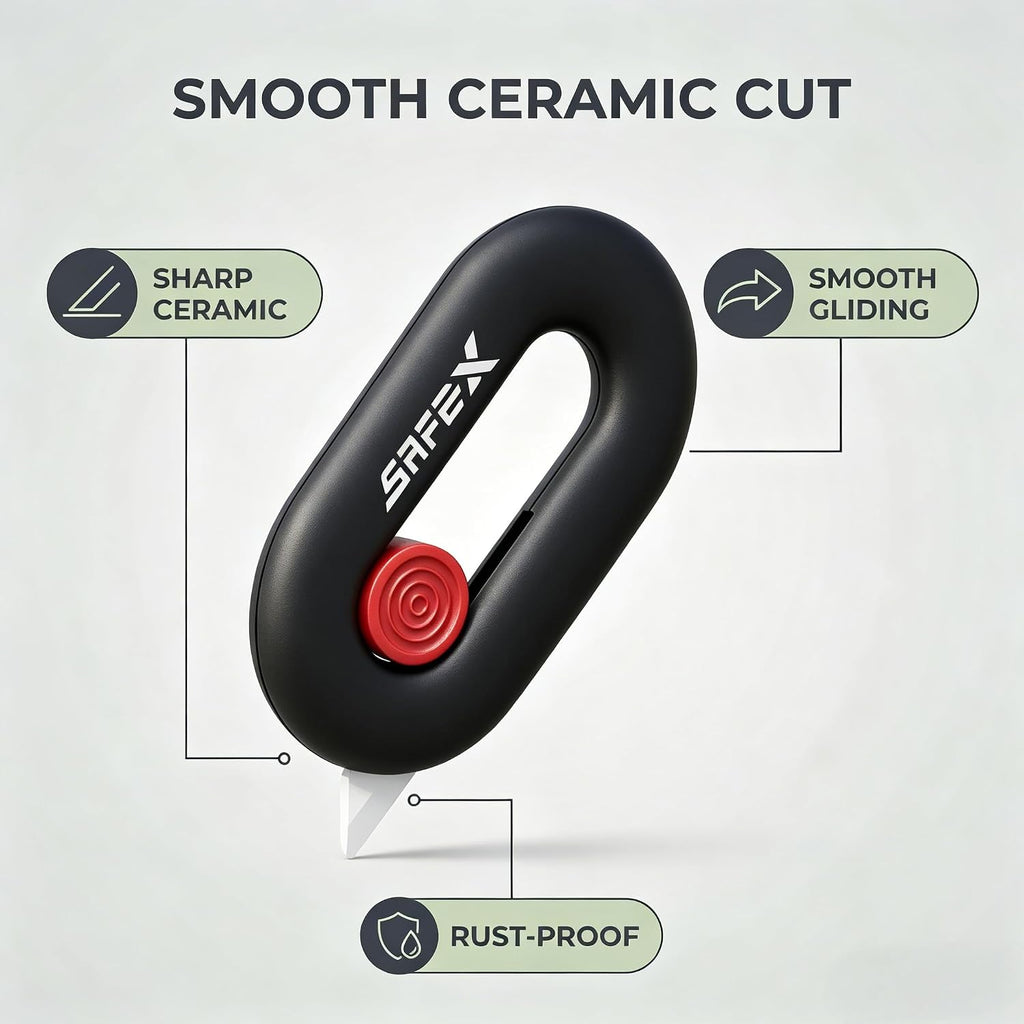 Ceramic Box Cutter Retractable Package Opener Mini Safety Magnet
