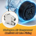 AUTOVIC 90 Degree AC Compressor Fittings for Sanden 7B10 Peanut Compressor