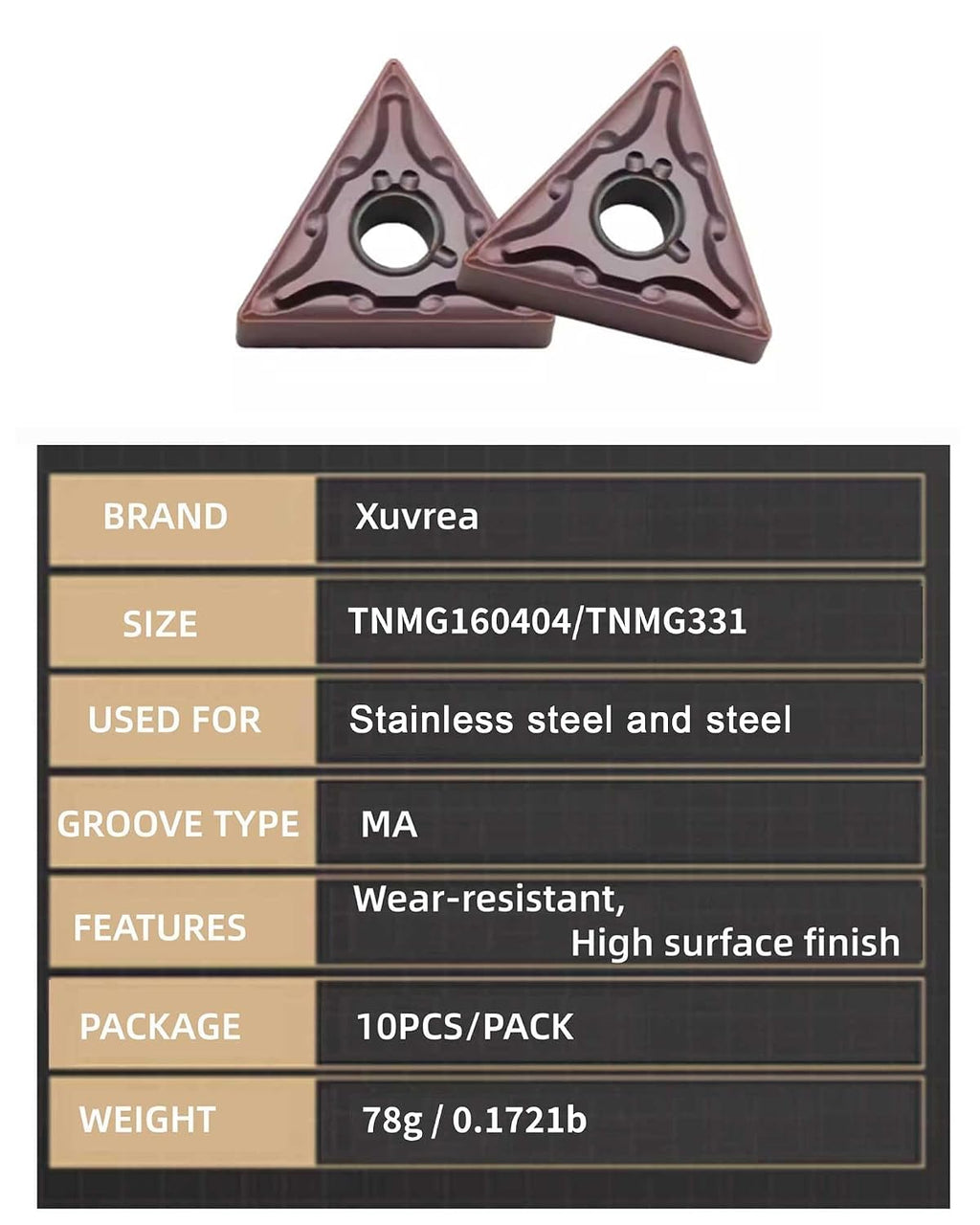 TNMG160404 TNMG331-MA MM25 Indexable Carbide Turning Inserts TiAlN Coating