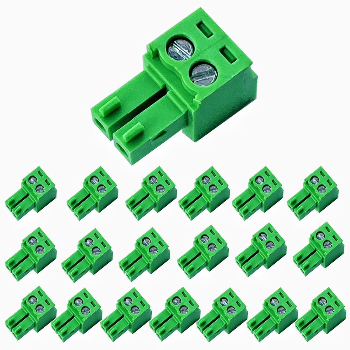 20Pcs 2 Pin 3.81mm Pitch Pluggable PCB Screw Terminal Block Plug Connector Phoenix Connector for 28-16AWG