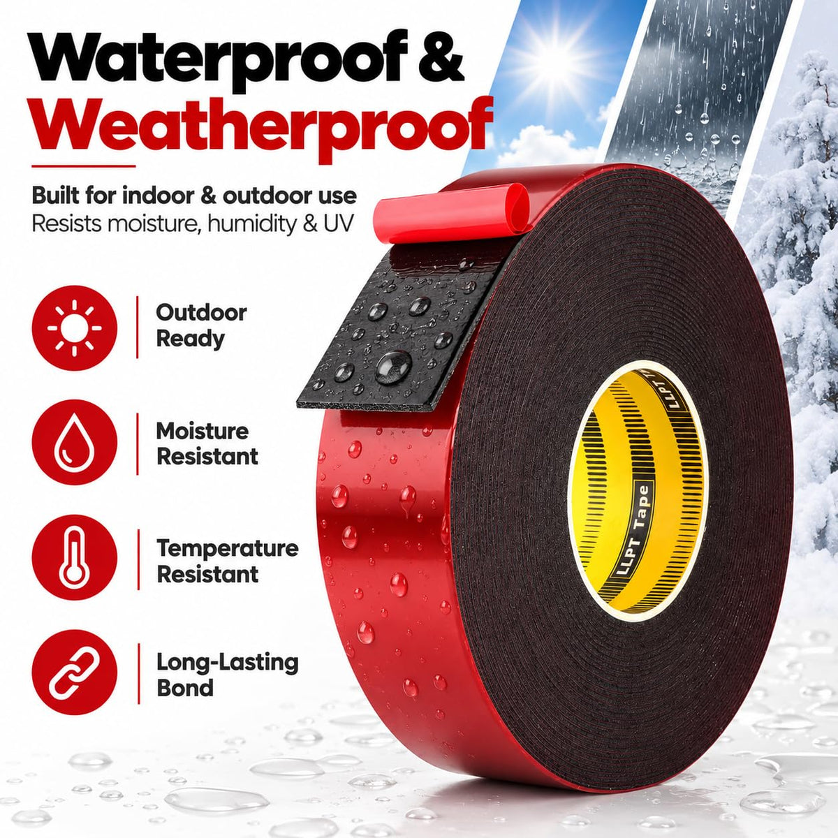 Double Sided Foam Tape 1 Inches x 50 Ft (T004A)