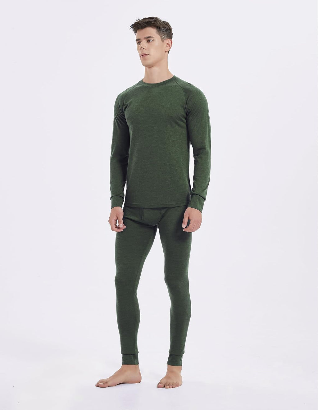 Mens 100% Merino Wool Base Layer Set Active Thermals | Thermal Underwear for Men, Winter Long Johns, Cold Weather