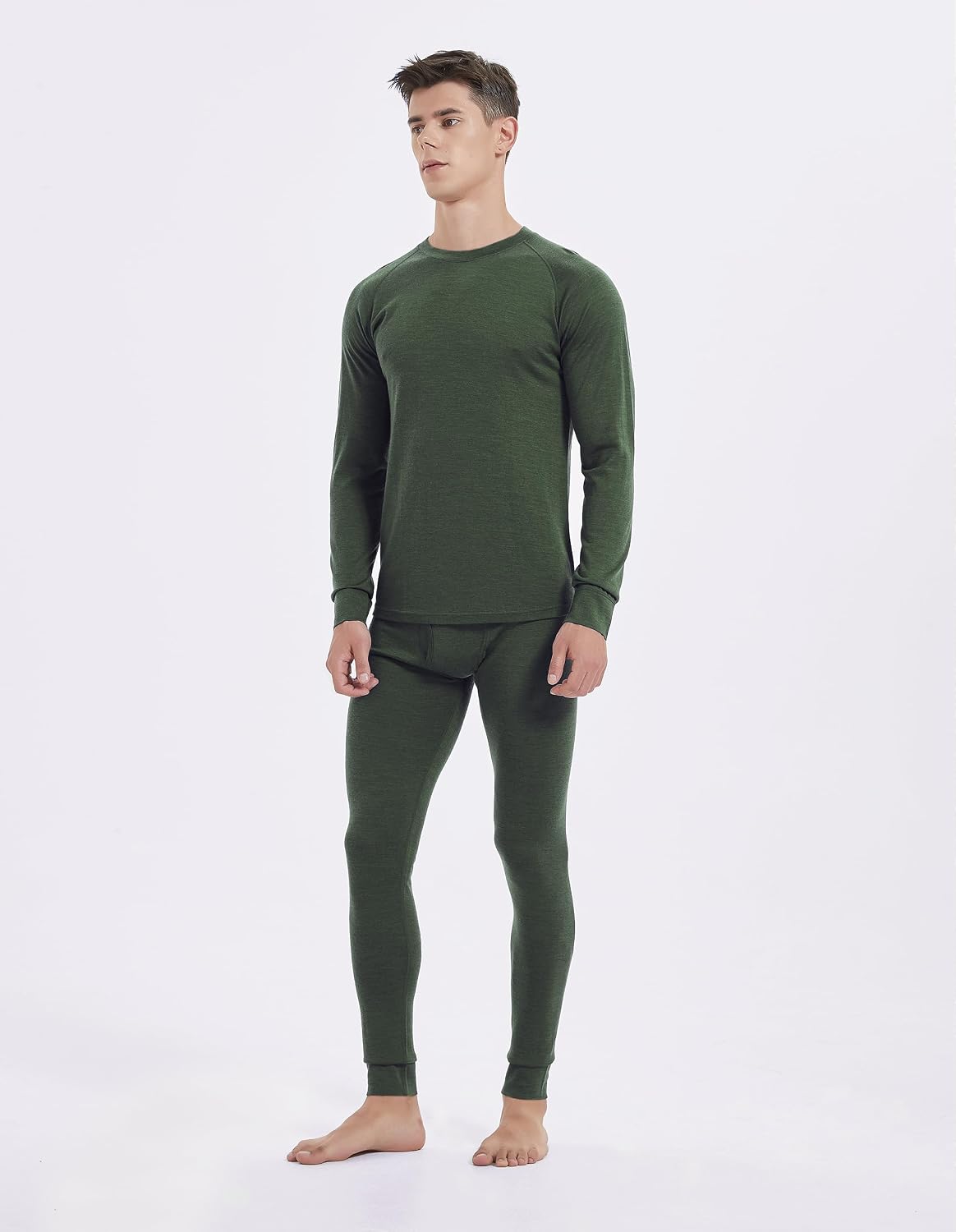 Mens 100% Merino Wool Base Layer Set Active Thermals | Thermal Underwear for Men, Winter Long Johns, Cold Weather