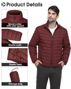 Men's Packable Puffer Jacket Lightweight Winter Puffy Coat